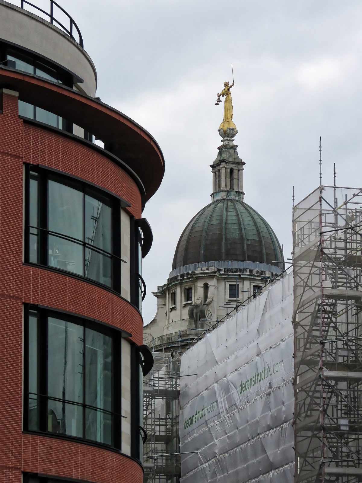 The Old Bailey, the Central Criminal Court in London, with the Lady Justice statue on its dome