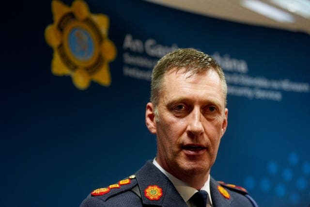 Garda Commissioner Justin Kelly speaking at a press briefing