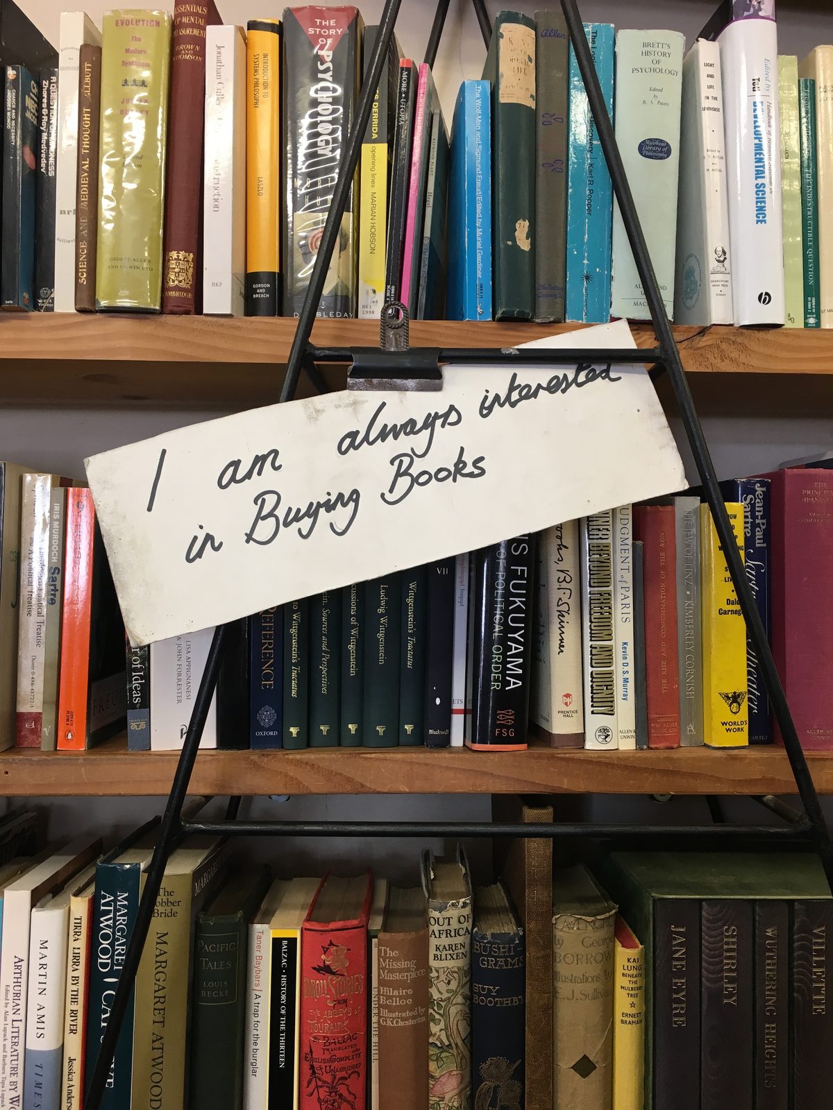 Shelves of books in a bookshop