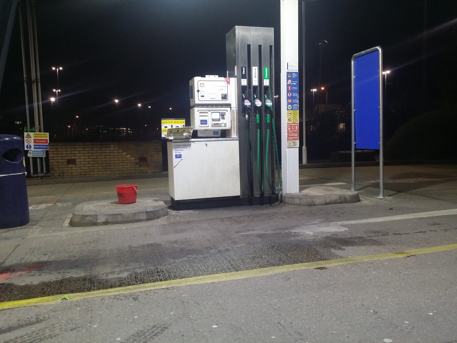 Petrol pumps at a Tesco filling station