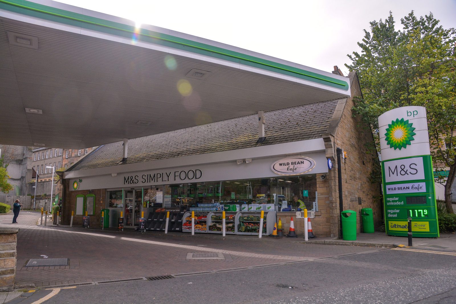 A BP petrol station forecourt in Edinburgh