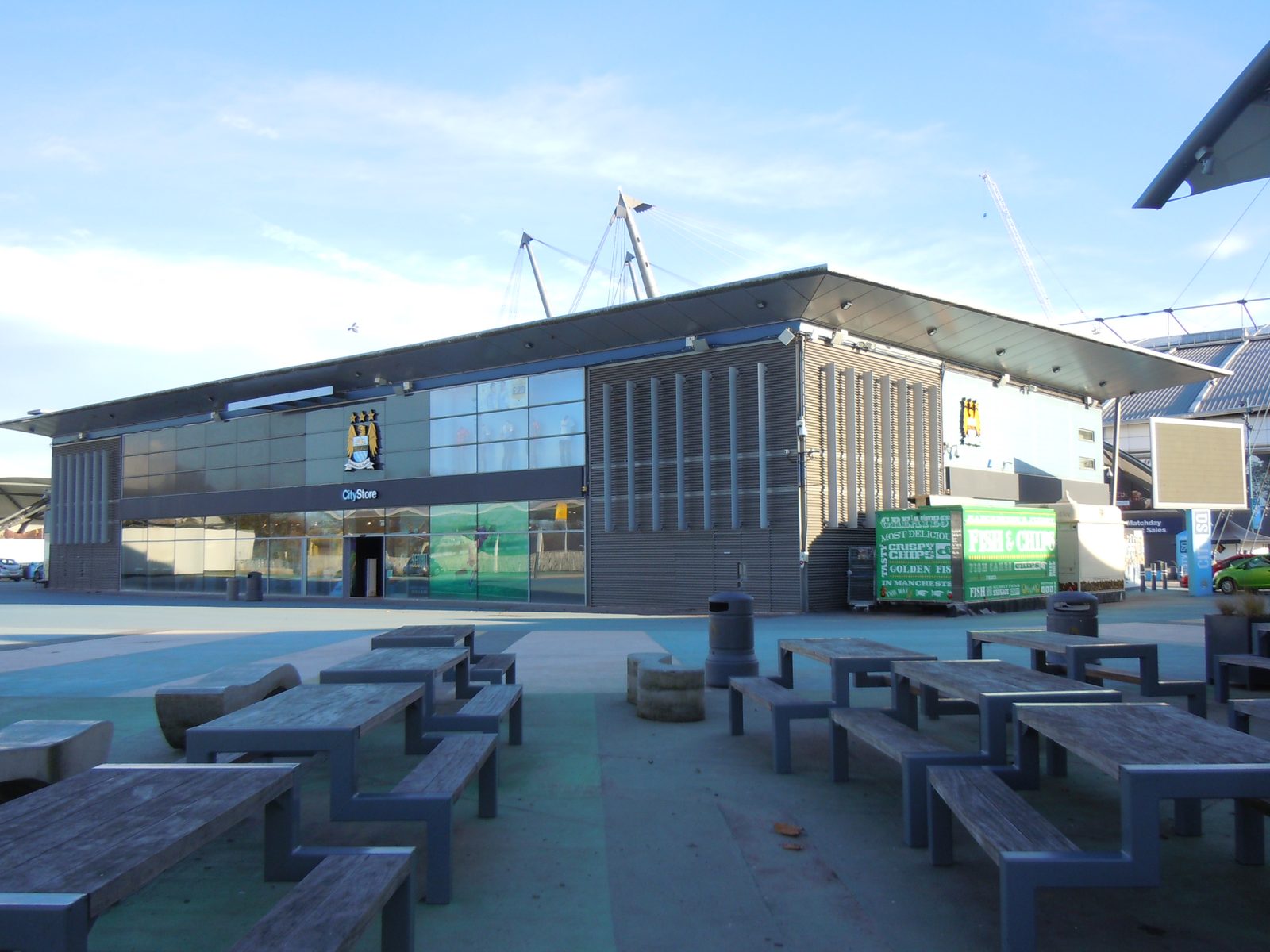The Etihad Stadium campus in Manchester, home of Manchester City