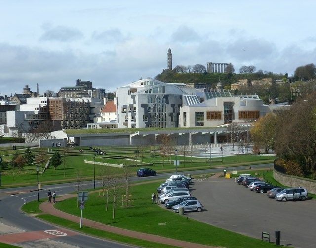 The Scottish Parliament building at Holyrood, Edinburgh
