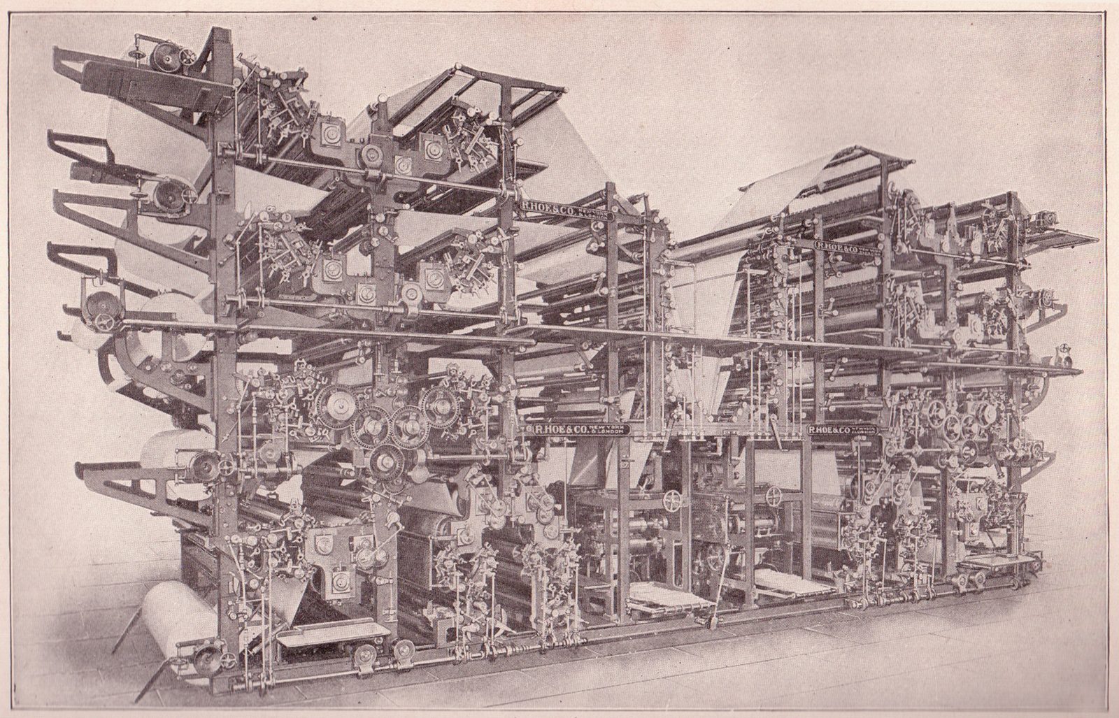 A double octuple newspaper printing press