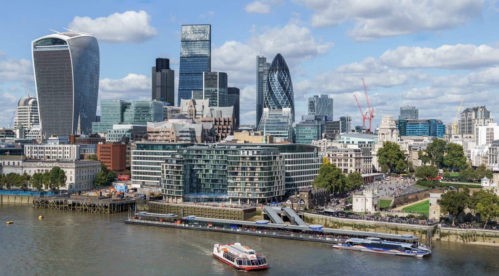 The City of London skyline seen from the south bank of the Thames