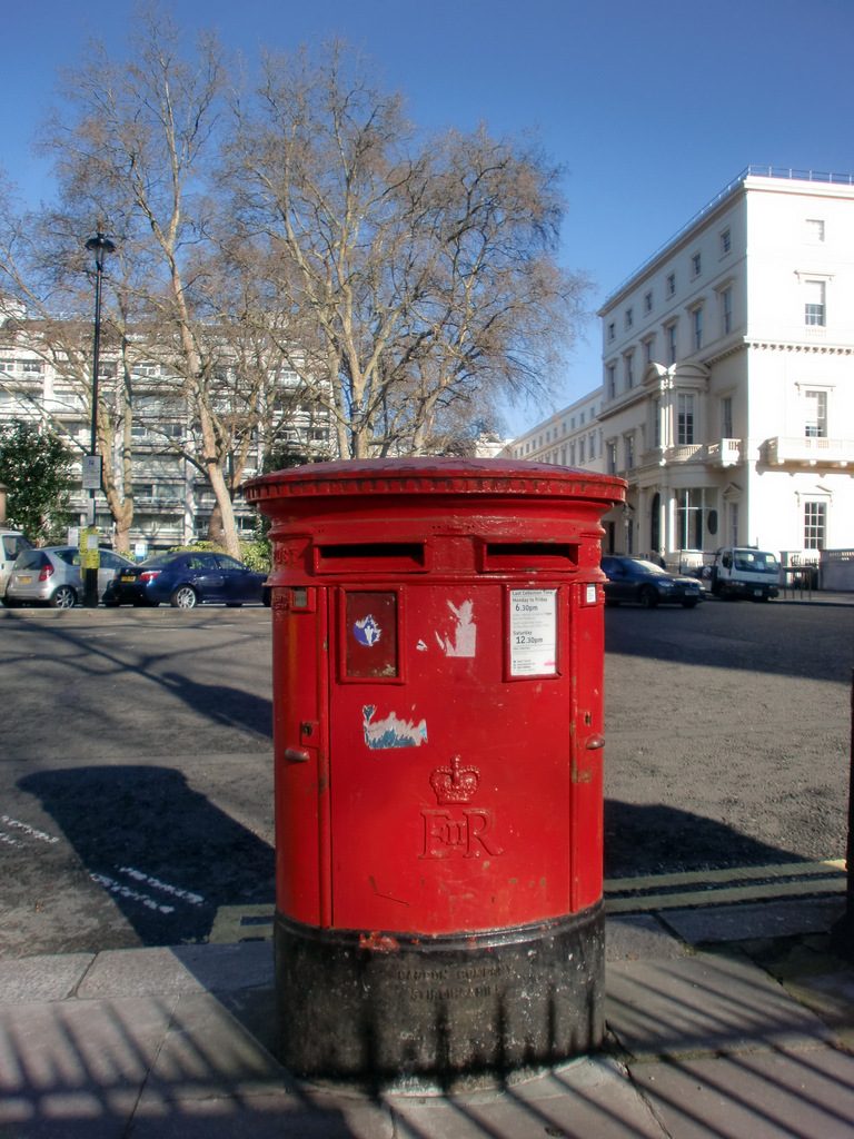 An Elizabeth II double pillar box on Lower Regent Street, London