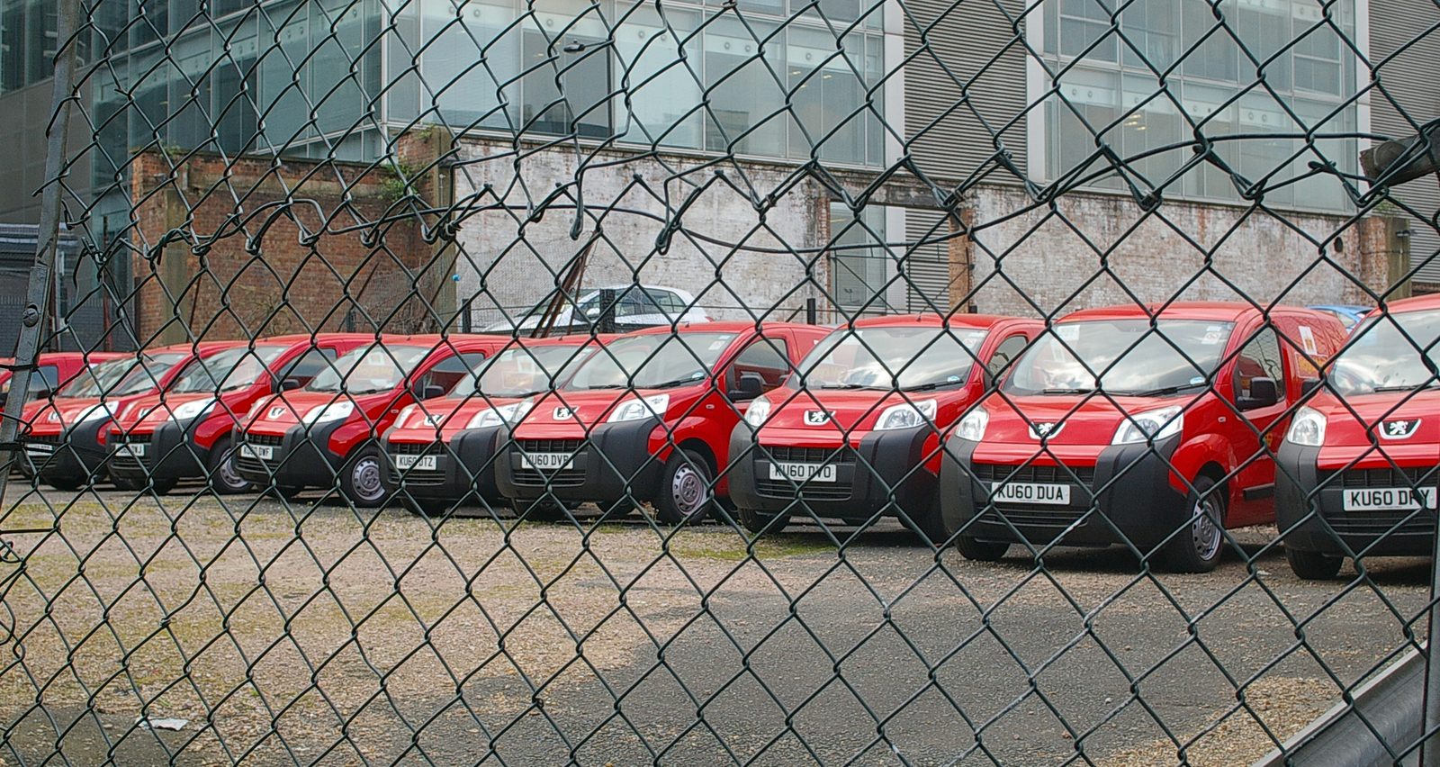 Royal Mail delivery vans parked at Mount Pleasant