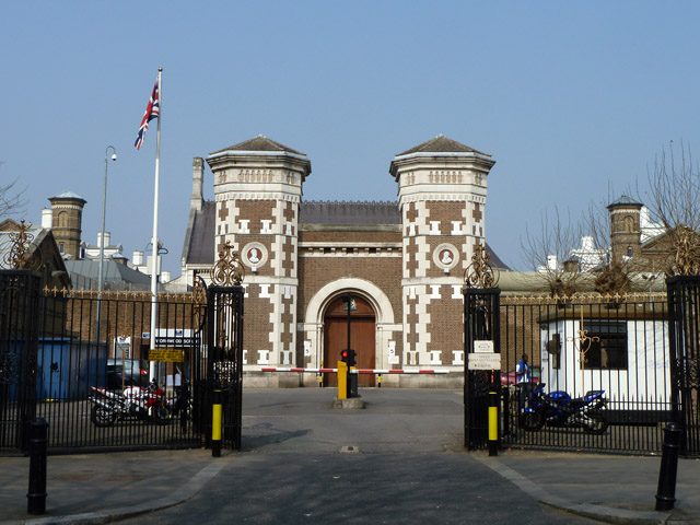 The gatehouse of HMP Wormwood Scrubs in west London