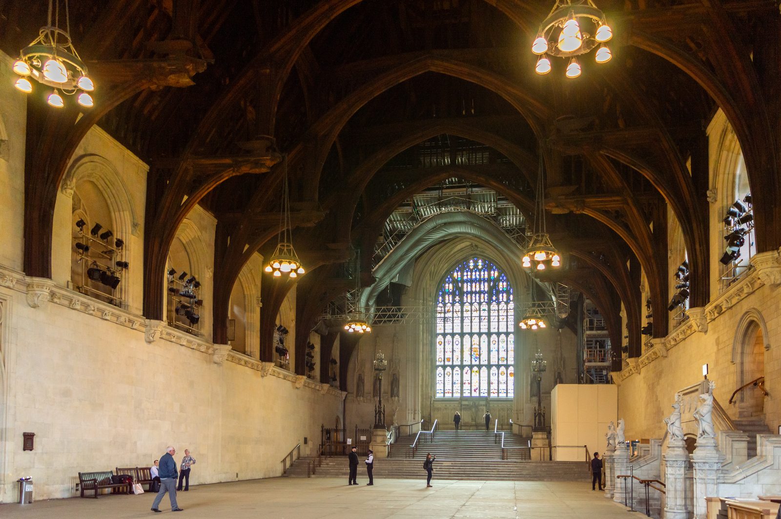 The interior of Westminster Hall in London